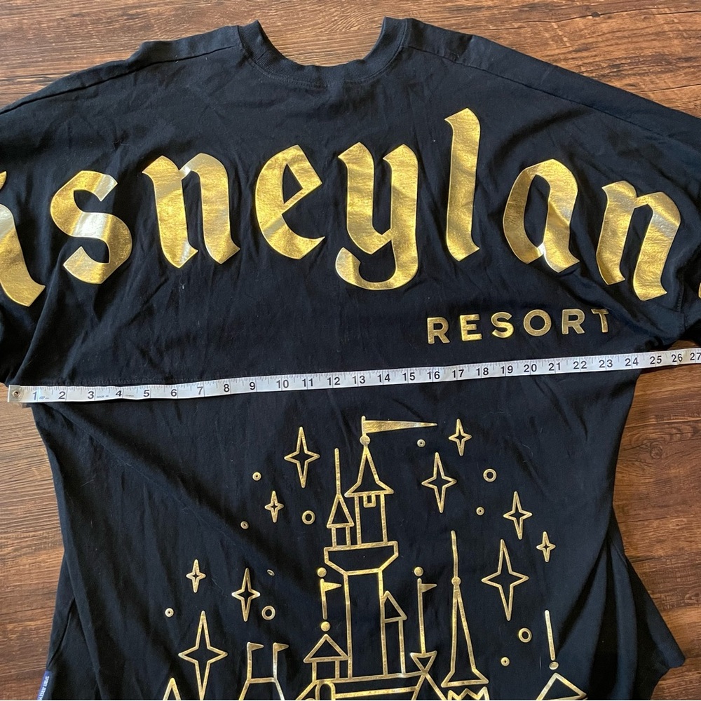 Disneyland Resort Spirit Jersey Sleeping Beauty Castle Gold Black Long Sleeve XL - Picture 7 of 8